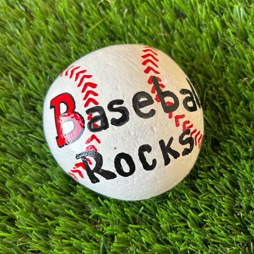 Baseball Rocks Painted Stone